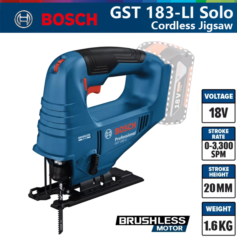 Woodworking Multi Tool - Аккумуляторный лобзик Bosch GST 183-LI Professional,
