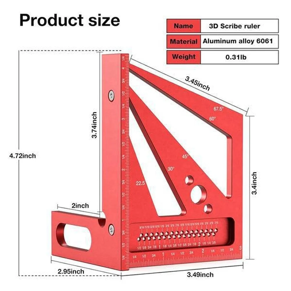 Красный 3D-угломер для разметк – обзор и цена Woodworking Workshop Layout